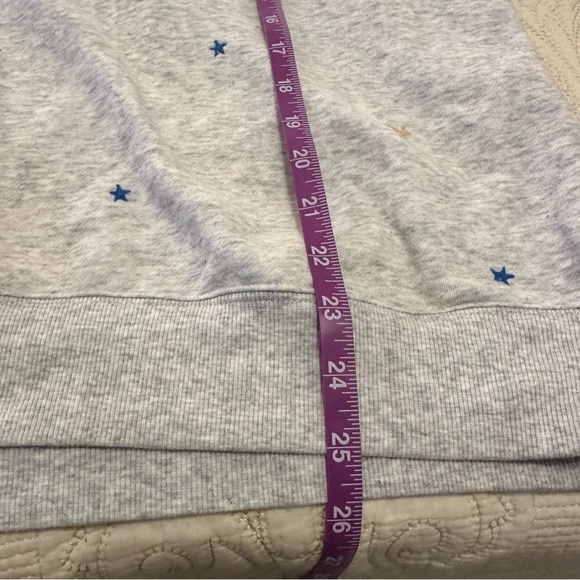 Grey oversized cozy women’s crew neck sweatshirt comfy relaxed tiny stars XL - Picture 8 of 8